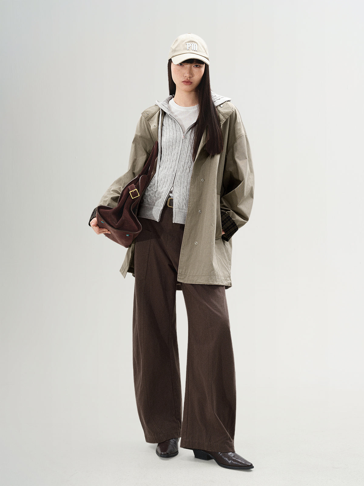Cotton Barrel-Leg Pants
