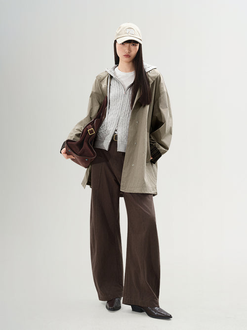 Load image 1 in gallery view. Cotton Barrel-Leg Pants