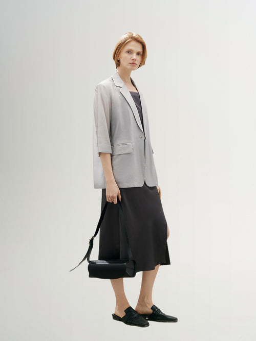 Load image 1 in gallery view. Half Sleeves Lyocell Blazer