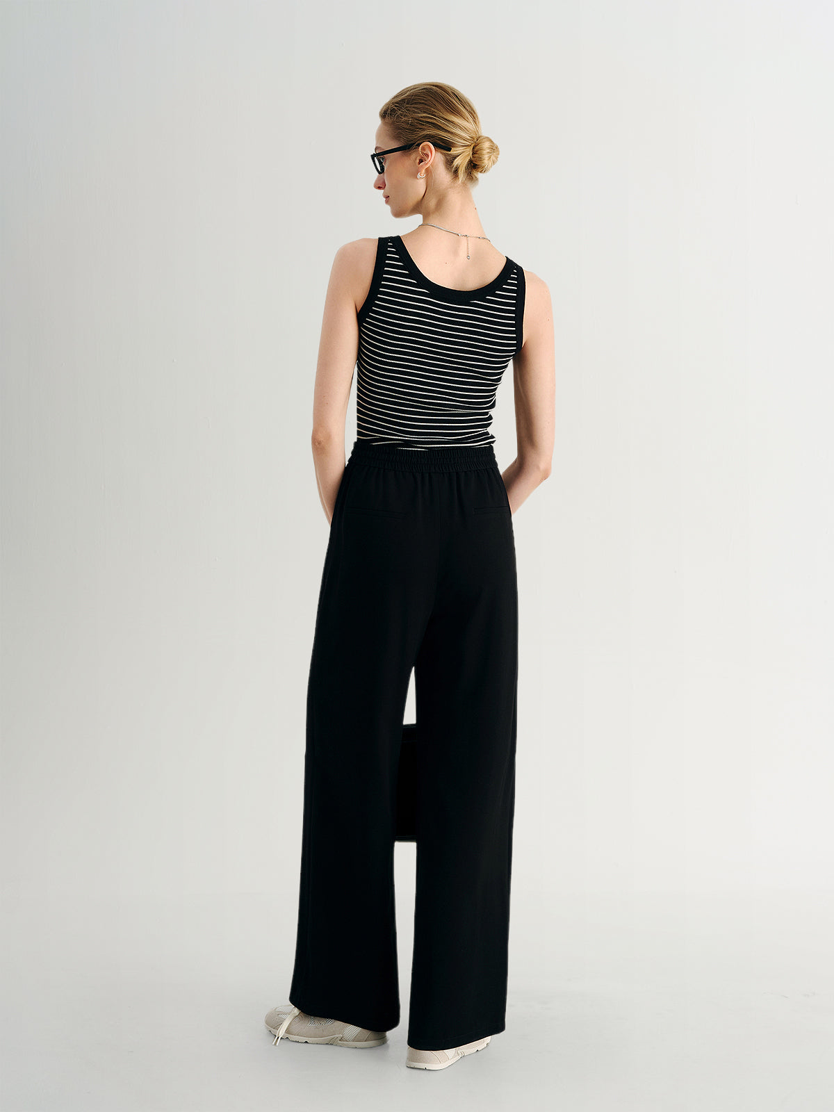 Acetate-Blend Breathable Straight Pants