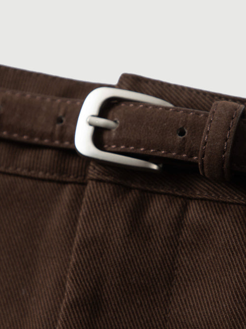 Load image 1 in gallery view. Straight Cotton Skirt with Belt