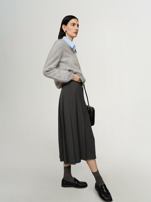 Load image 1 in gallery view. Pure Cashmere Structured-Shoulder Cardigan