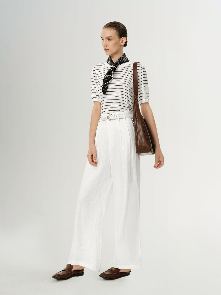 Lyocell Acetate Striped Tee