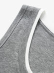 Women's Gray Round Neck Sleeveless Vest Top 5F6801392X