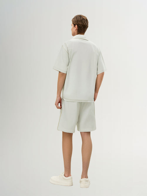 Load image 1 in gallery view. Acetate-Blend Zip Short-Sleeve Shirt