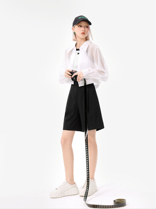 Load image 1 in gallery view. Belted Shorts