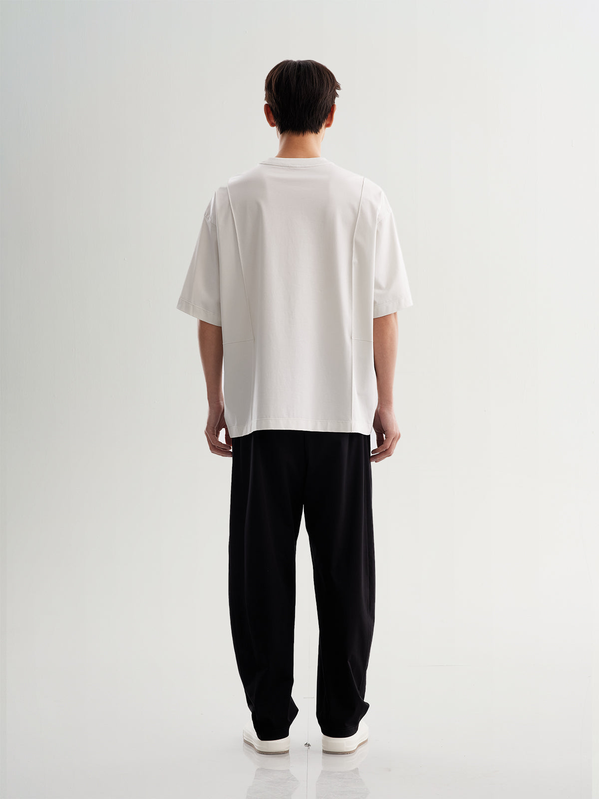 Light Gray Cotton-Blend Oversized Tee