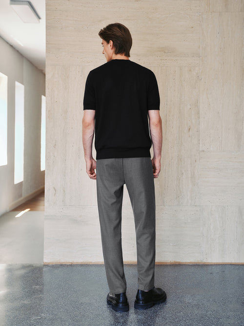 Load image 1 in gallery view. Men's Pure Wool Crewneck Tee Black
