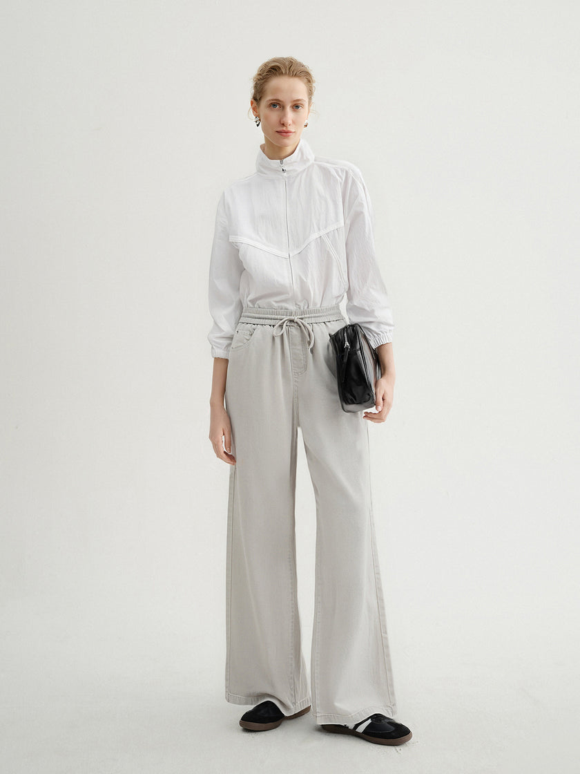 White Sheer Stand-Collar Jacket