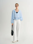Light Blue Silk Hooded Jacket