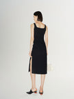 Women's Black Sleeveless Square Neck Dress 5E4190561