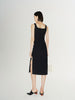 Women's Black Sleeveless Square Neck Dress 5E4190561