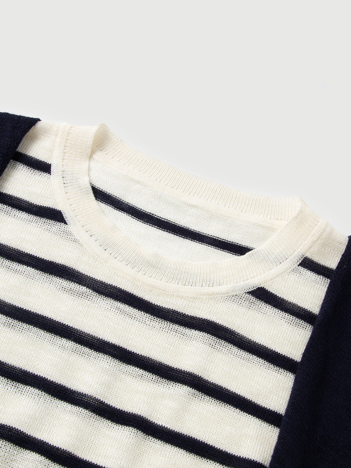 Striped Short-Sleeve Casual Knit Top