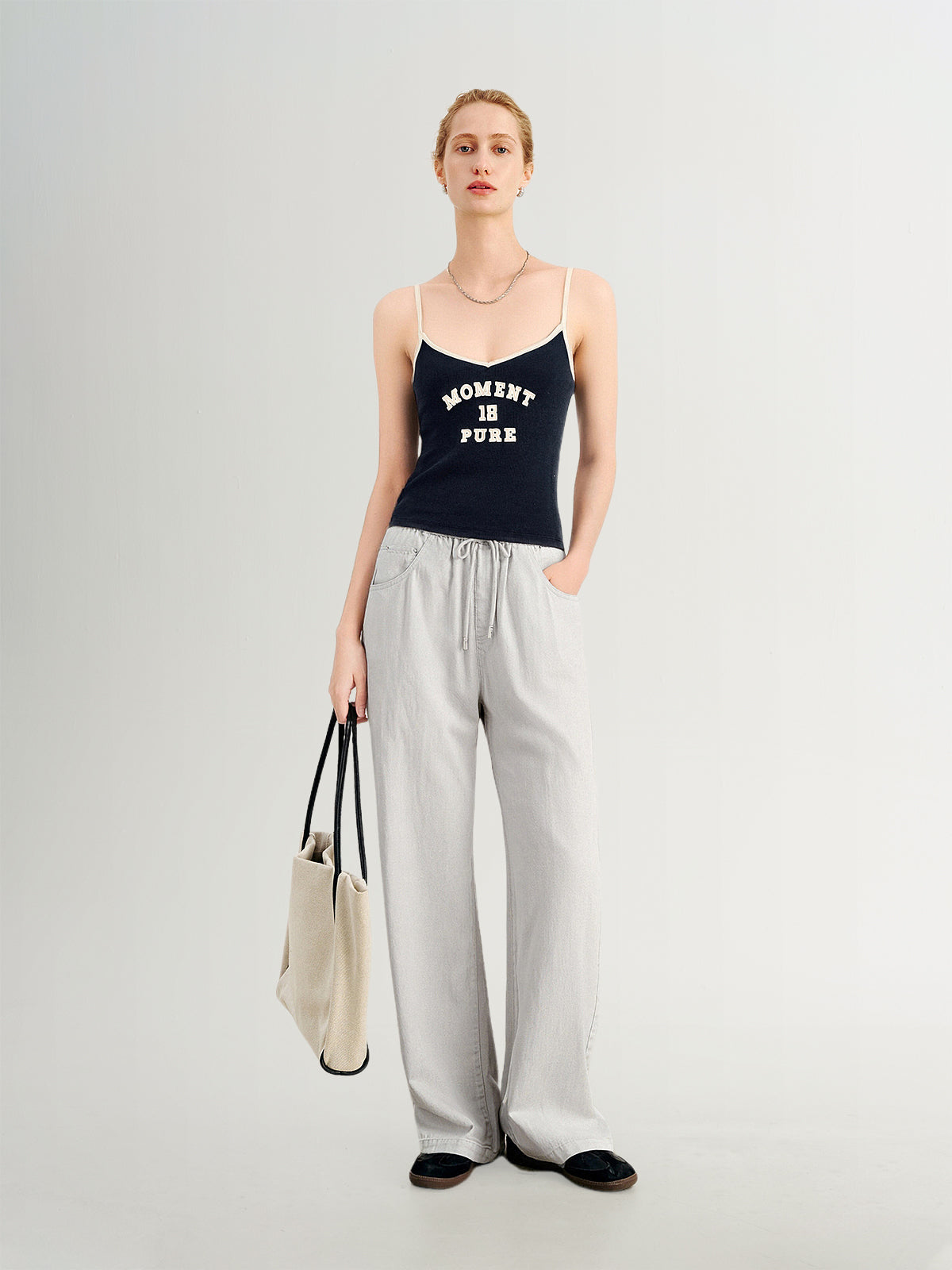 Logo Black-and-White Contrast Camisole