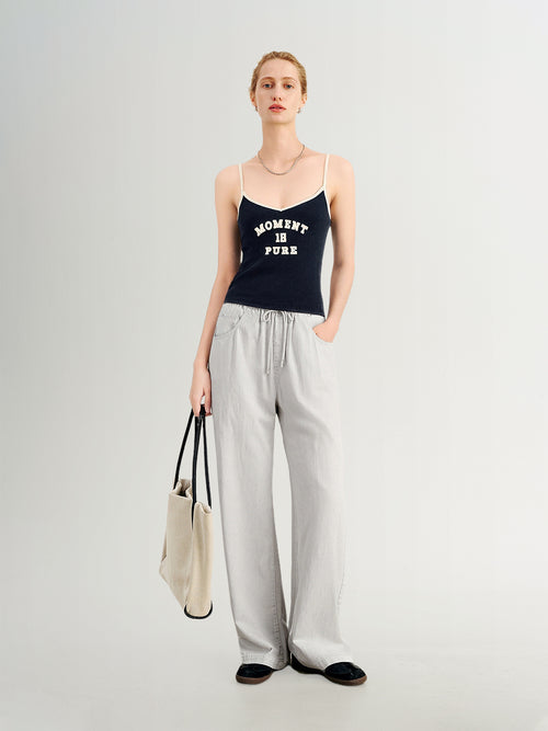 Load image 1 in gallery view. Logo Black-and-White Contrast Camisole