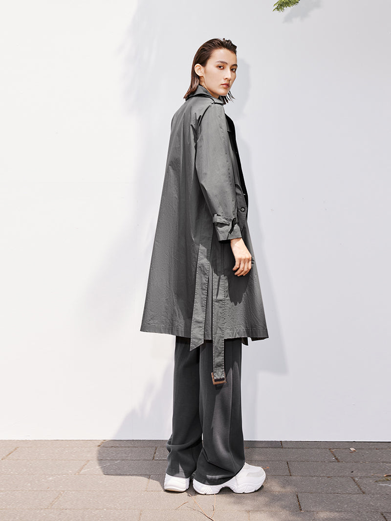 Cotton Double Breasted Trench Coat