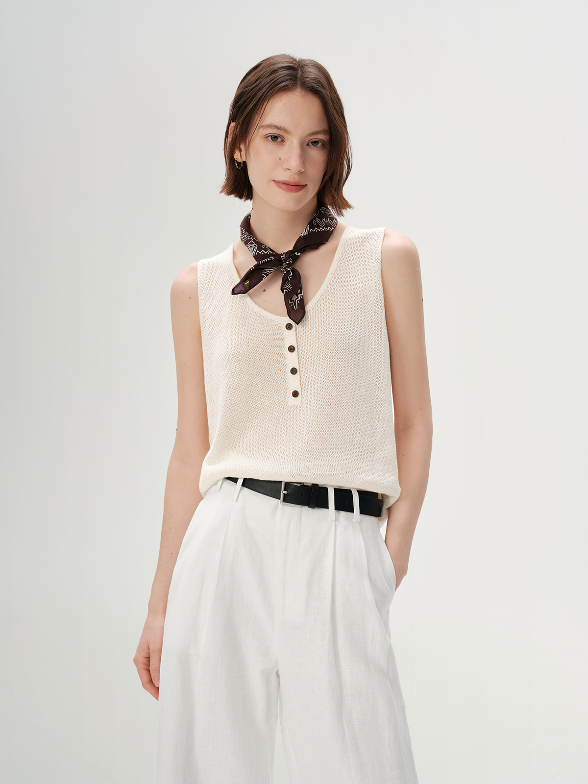 U-Neck Knit Tank Top