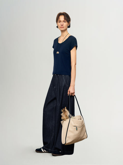Load image 1 in gallery view. Tencel-Wool Short-Sleeve Top