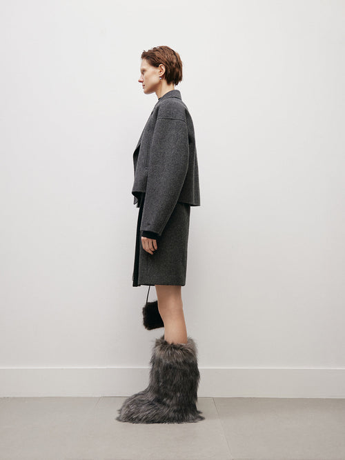 Load image 1 in gallery view. Short Wool Coat