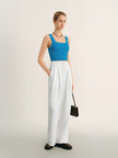 Sky Blue Square-Neck Sleeveless Tank