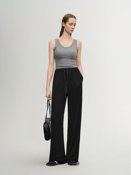 Load image 1 in gallery view. Cotton U-Neck Fitted Tank ¨C Gray