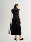 Gathered Sleeveless Pure Cotton Dress