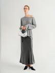 Triacetate Straight Maxi Skirt
