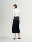 Pure Acetate Slit Midi Skirt