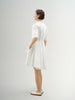 Women's White Classic Collar Half Sleeves 100% Cotton Shirt Dress 5F4192182