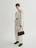 Beige Hooded Straight-Cut Trench Coat