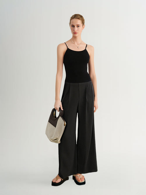 Load image 1 in gallery view. Charcoal Slim-Fit Ribbed  Tank