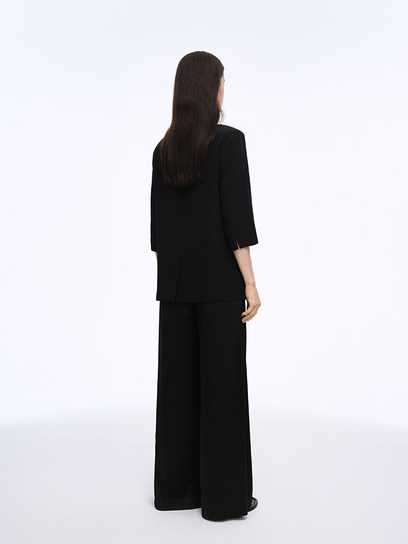 Quater Sleeves 100% Silk Blazer