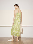 V Neck Straight Fit Floral Slip Dress