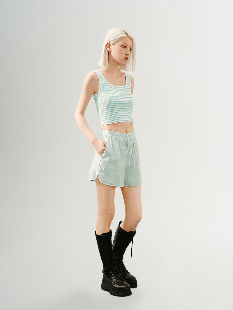 Cotton Drawstrings Short Pants