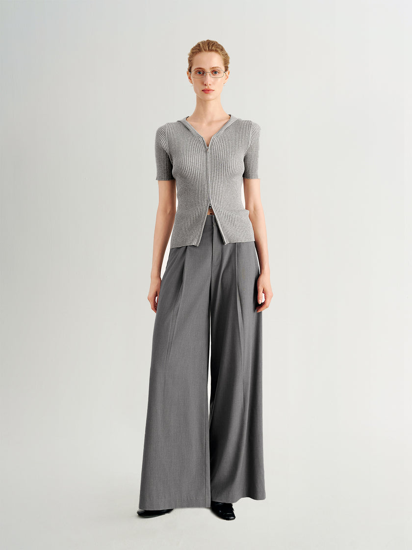 Gray Wide-Leg Pants