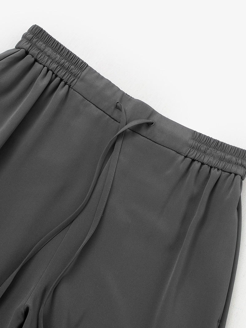 Straight Fit Silk Pants