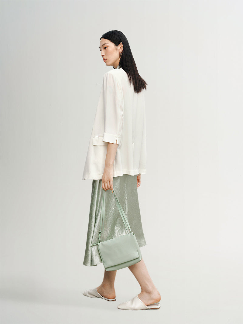 Quarter Sleeves Silk Blazer