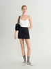 Cotton Blend A-Line Mini Skirt