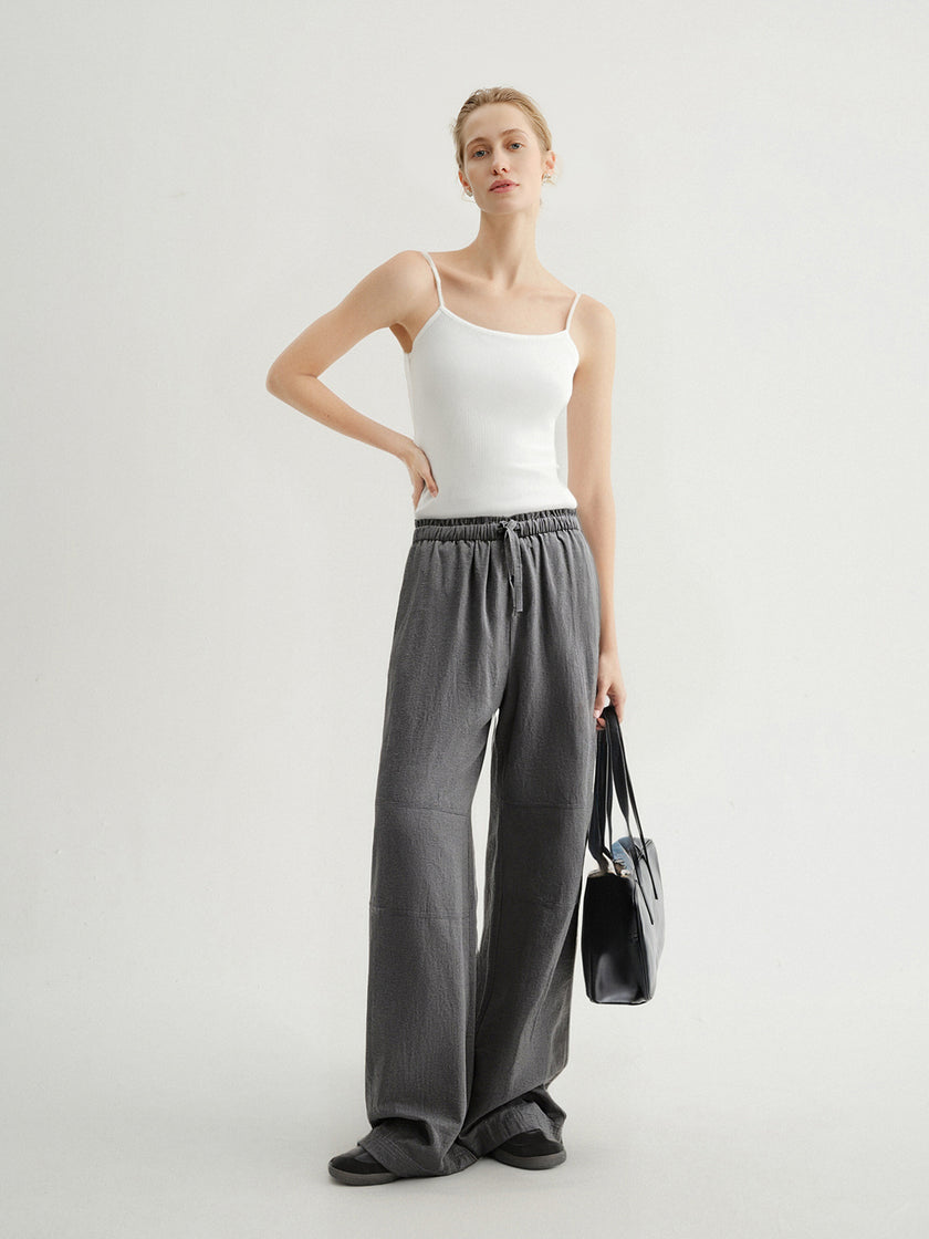 Dark Gray Straight Trousers Pants