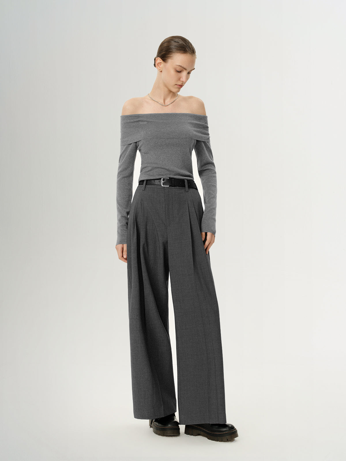 One-Shoulder Cooling Acetate Knit Top