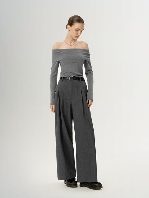 Load image 1 in gallery view. One-Shoulder Cooling Acetate Knit Top