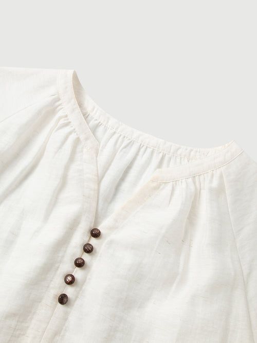 Load image 1 in gallery view. V-Neck Raglan 3/4-Sleeve Top