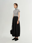 Lyocell Mock Neck Short Sleeve Top