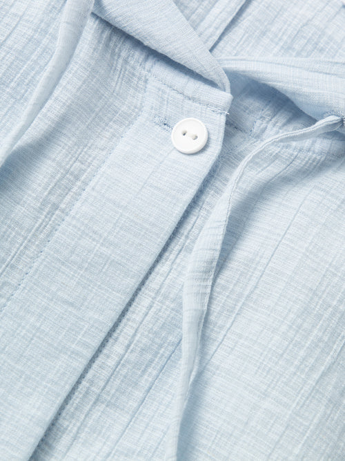 Load image 1 in gallery view. Linen-Cotton Hooded Long-Sleeve Shirt