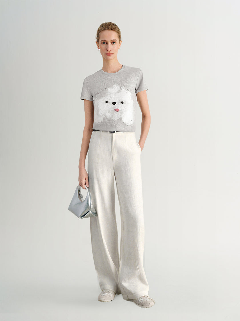 Dog Graphic Crewneck Tee