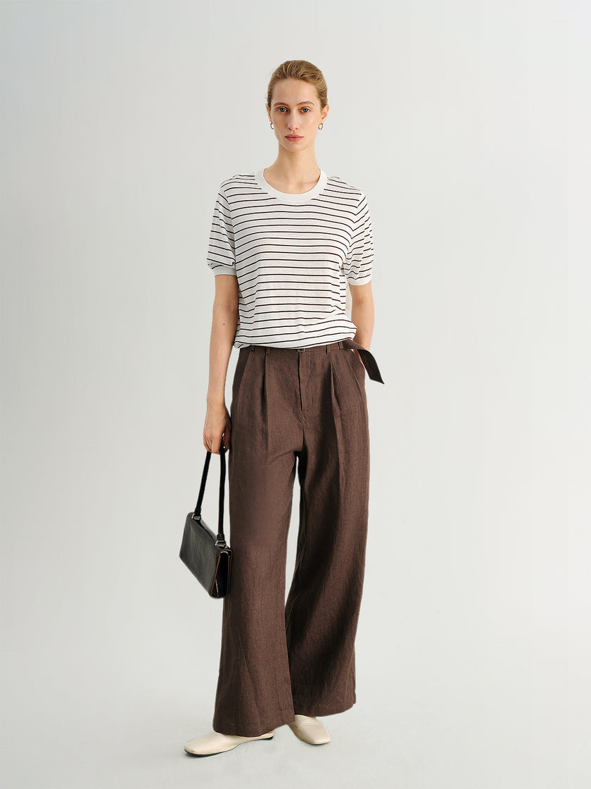 Pure Linen Straight Pants