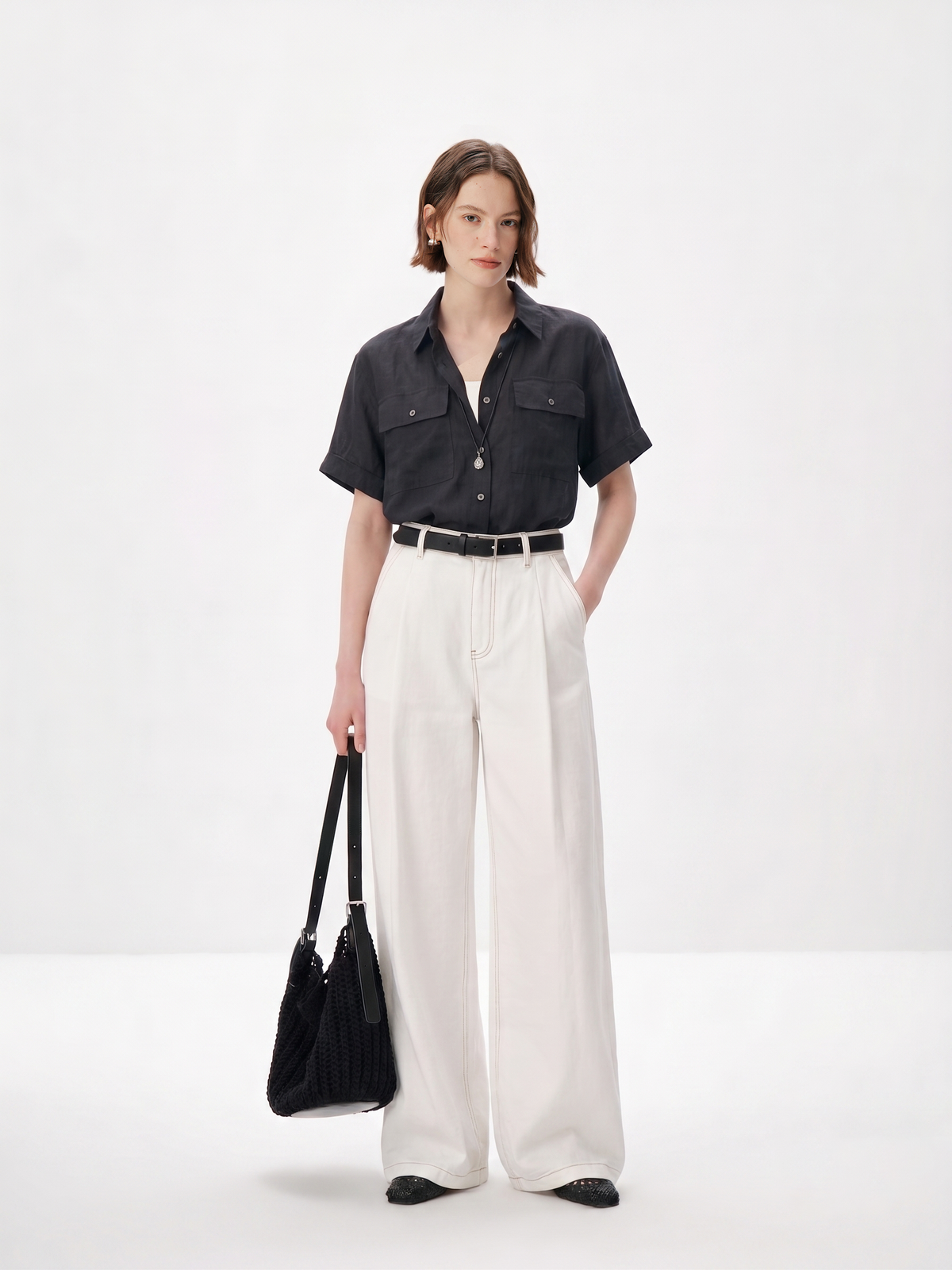 Relaxed Pure Ramie Utility Shirt