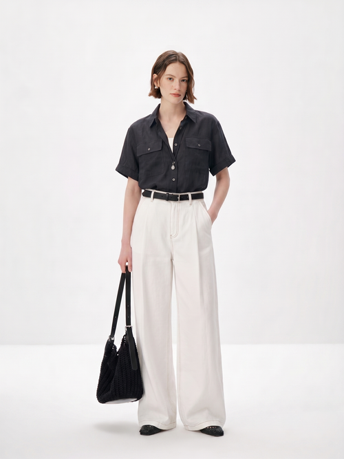 Load image 1 in gallery view. Relaxed Pure Ramie Utility Shirt