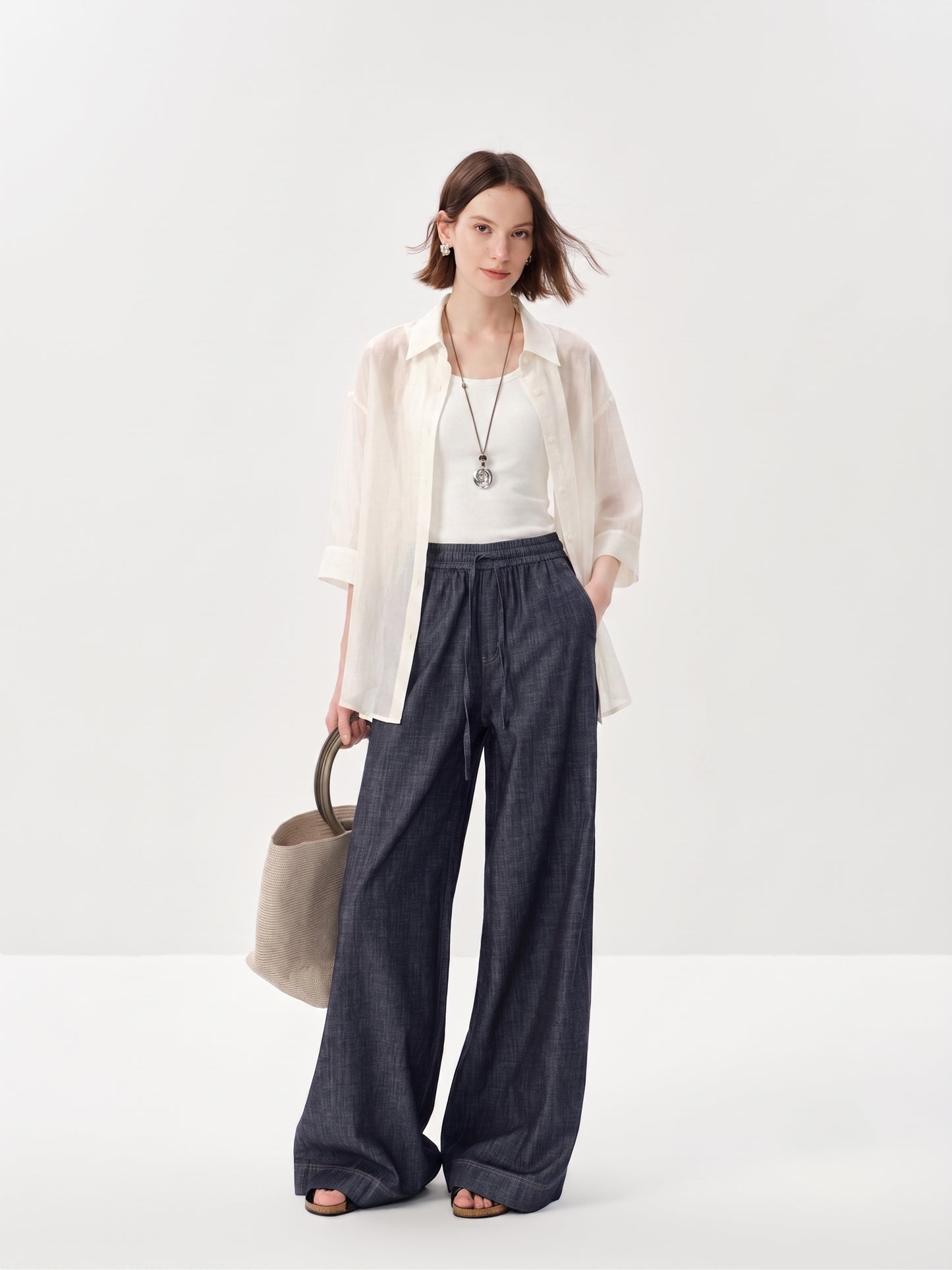 Lightweight Lyocell Button-Down Shirt