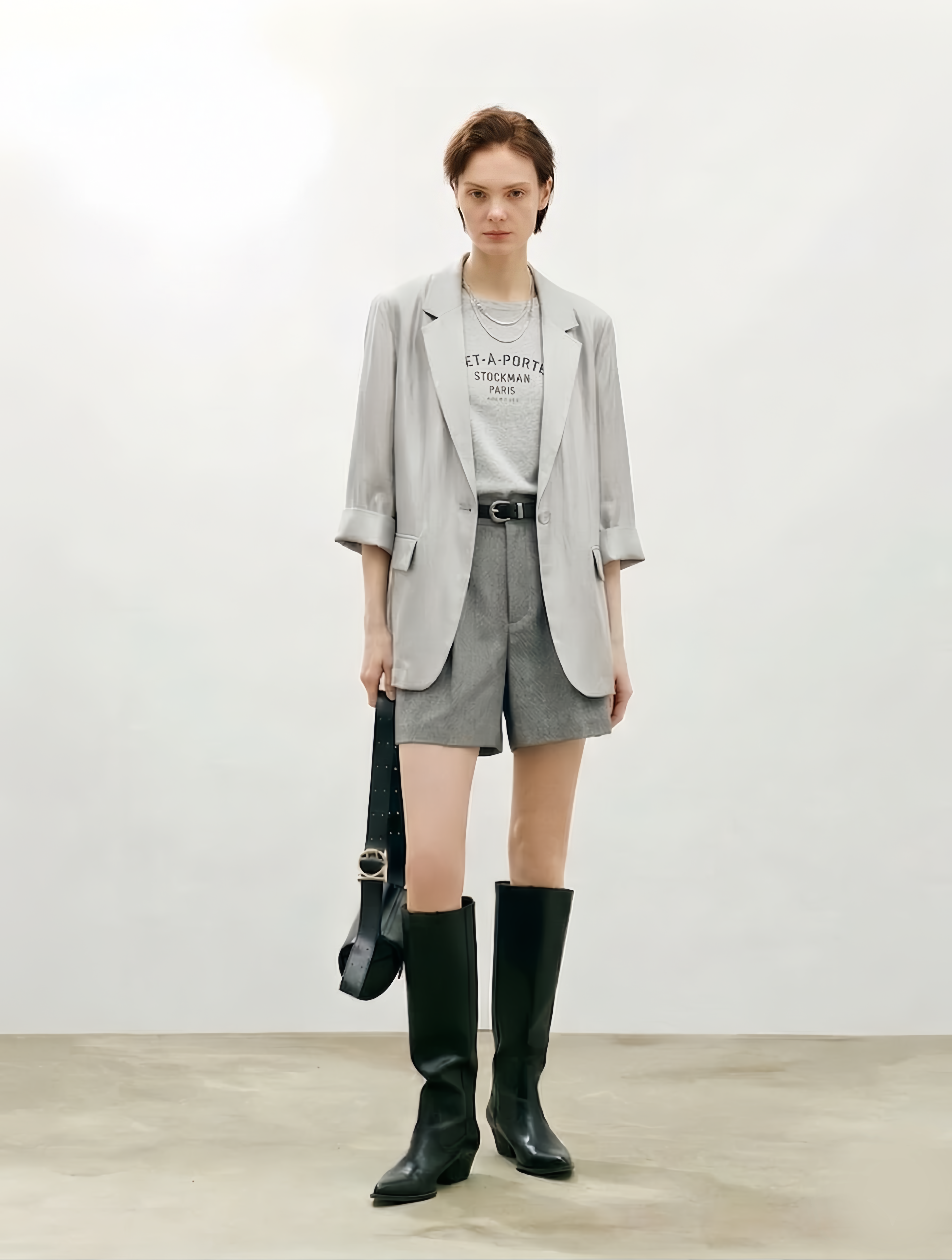 Lyocell Three-Quarter Sleeve Tailored Blazer